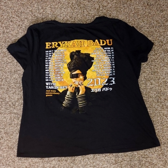 Erykah Badu Unfollow Me Tour 2023 Black Crewneck T-Shirt Women's Size M - Picture 7 of 10